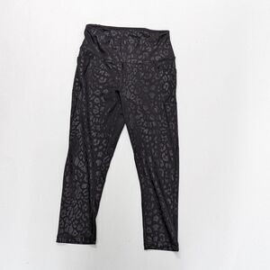 Gottex Women's Small liquid black cheetah print work out yoga capri